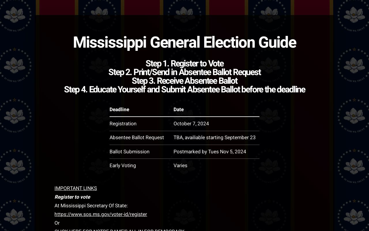 Mississippi General Election Guide